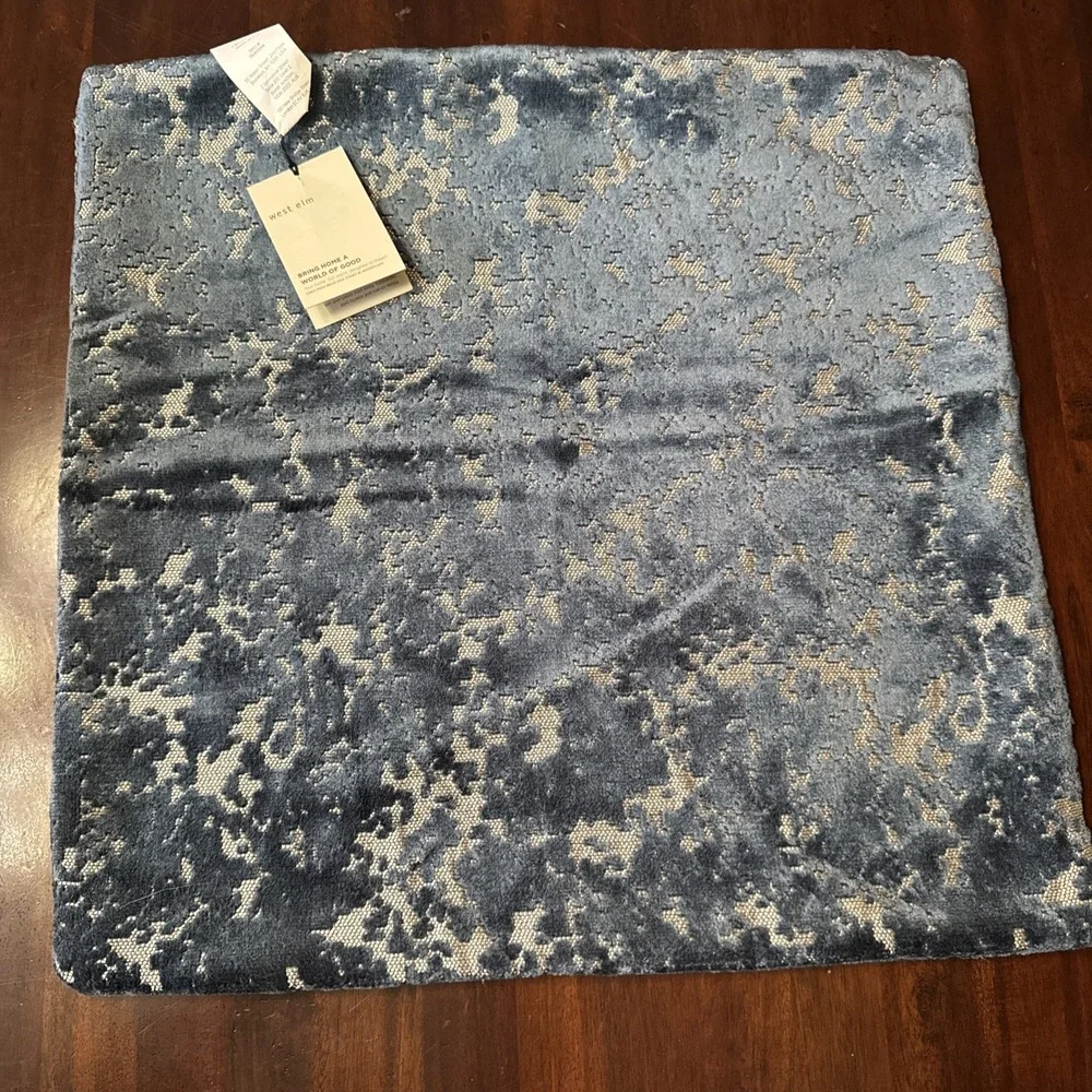 West Elm Pillow Cover Teal Blue 20